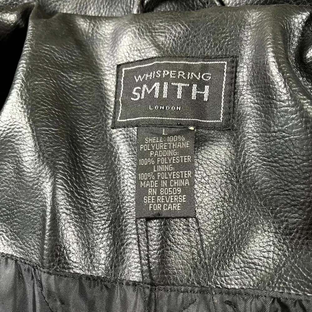 Whispering‎ Smith Jacket Mens Small Black Lined Button Front Racing Winter Wear